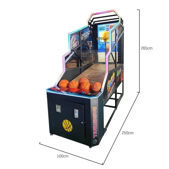 55-Inch English Coin Operated Arcade Basketball Shoot Games Machine