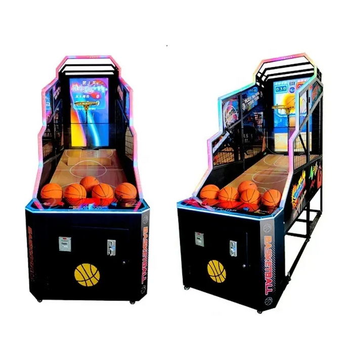 55-Inch English Coin Operated Arcade Basketball Shoot Games Machine