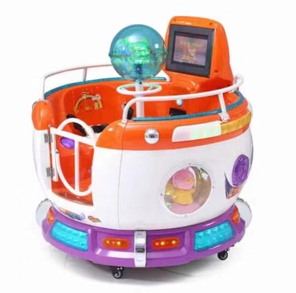 Kiddie Rides - Indoor hot sale revolving cup kiddie ride coin operated plastic rotating games carousel Russian turntable for kids for sale