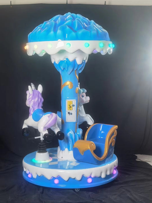 High Quality 3-Seater Ocean Animal Carousel Kids' Coin-Operated Ride for Amusement Park Fiberglass