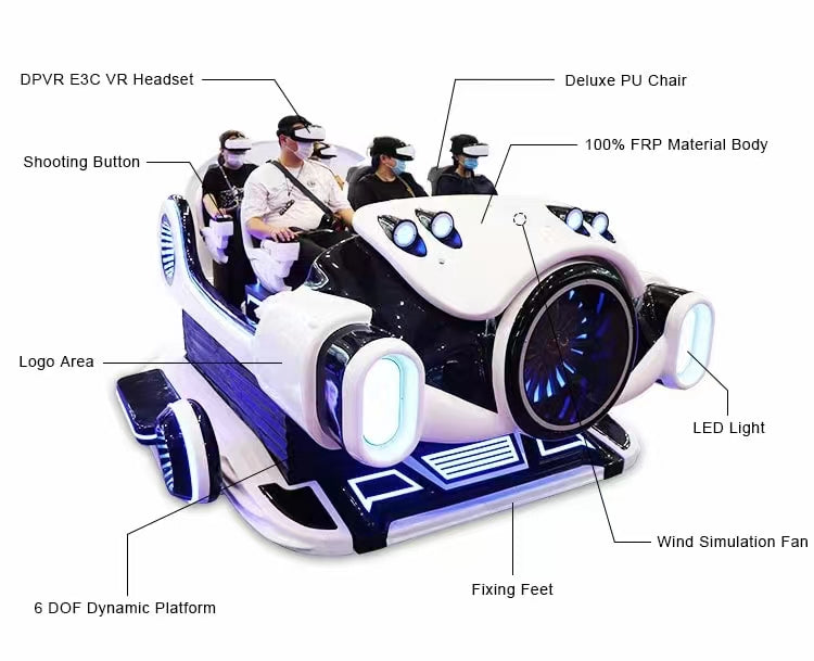 VR Simulator Game Console - Family Six-Seat VR Cinema