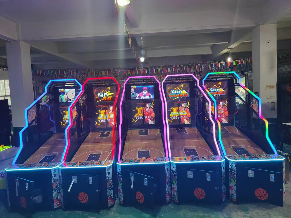 55-Inch English Coin Operated Arcade Basketball Shoot Games Machine