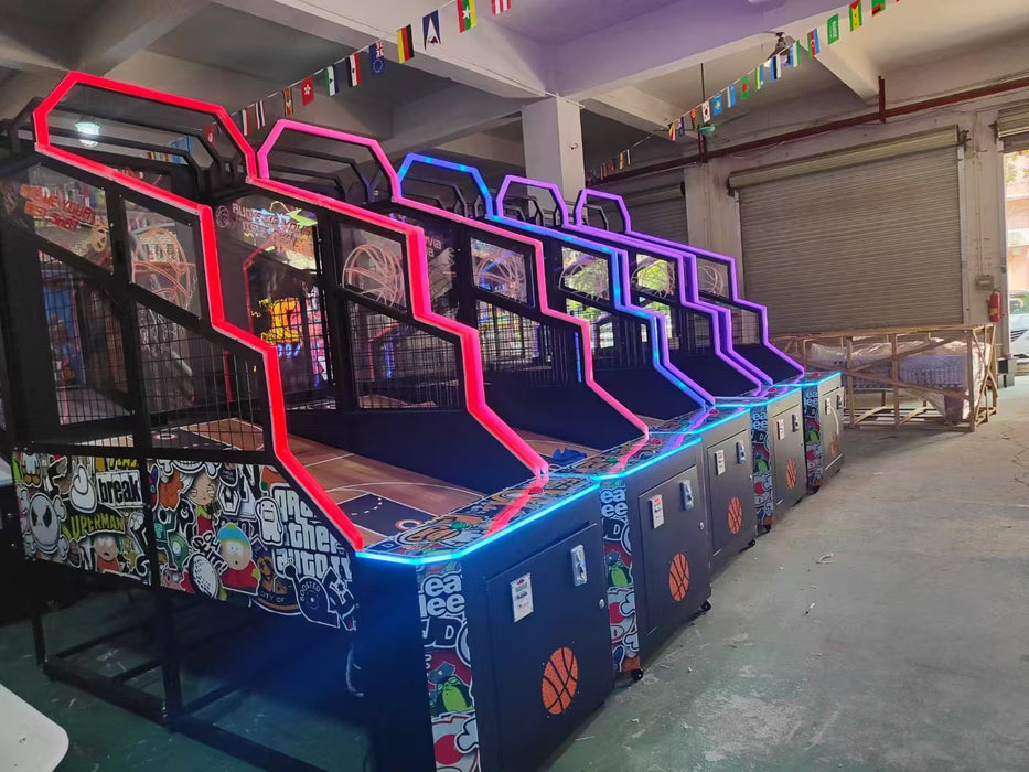 55-Inch English Coin Operated Arcade Basketball Shoot Games Machine