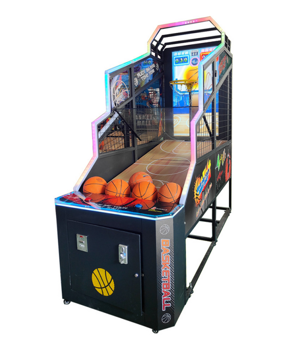 55-Inch English Coin Operated Arcade Basketball Shoot Games Machine