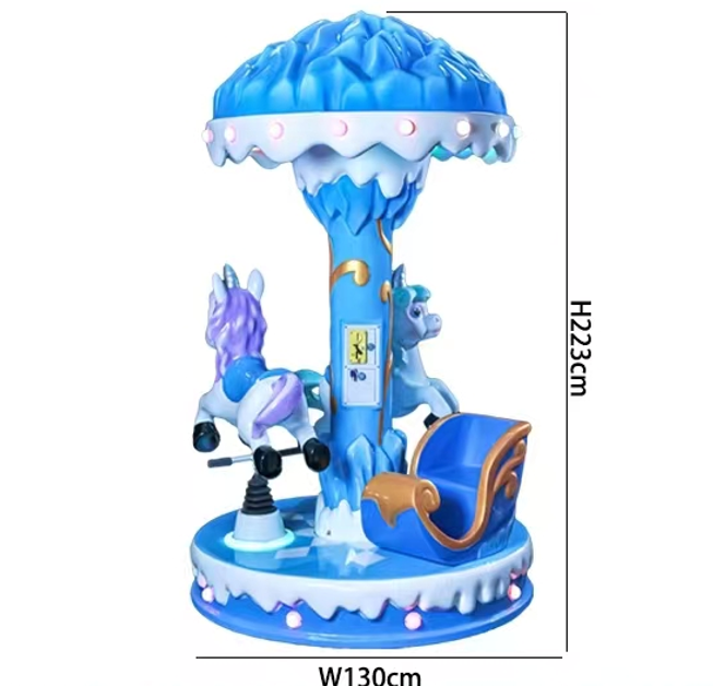High Quality 3-Seater Ocean Animal Carousel Kids' Coin-Operated Ride for Amusement Park Fiberglass